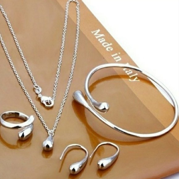 Jewelry - NEW [Set of 4] 925 Sterling Silver Waterdrop Set